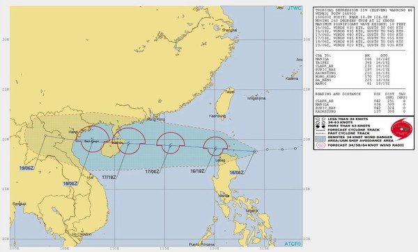 美國聯合颱風警報中心預測香港將打風？天文台表示今明考慮發一號風球