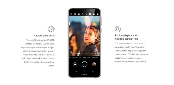 Nokia 7.1 首配 PureDisplay 屏幕發佈 三大賣點連規格比較