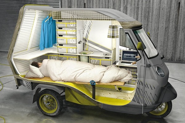 三輪露營車有齊床鋪冰箱 Gas 爐  買不起樓也可以住？
