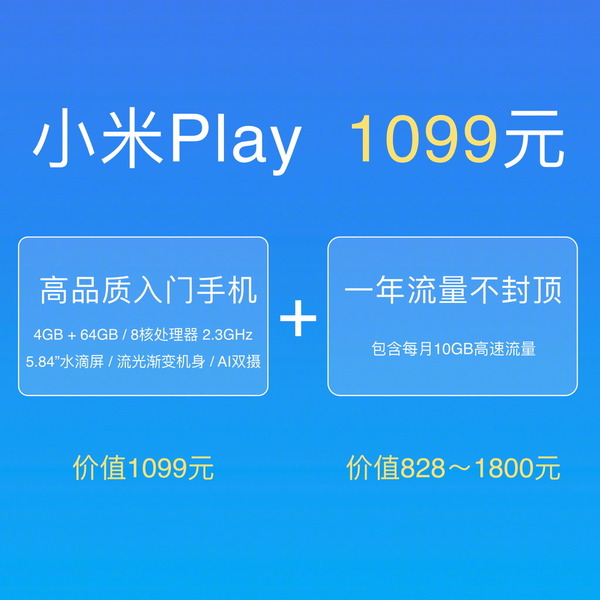 買小米 Play 送 12 個月 10GB 流量！ 每月只需 HK$104？！