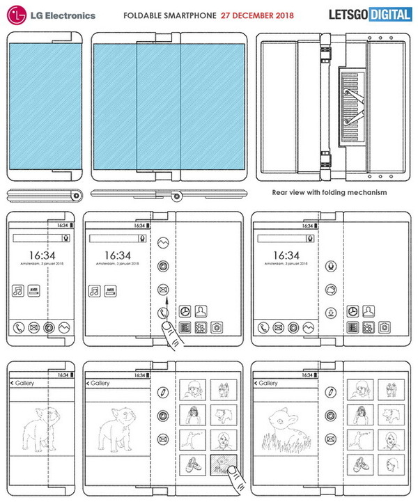 LG 摺屏手機能向外摺   最新專利圖釋出更多細節