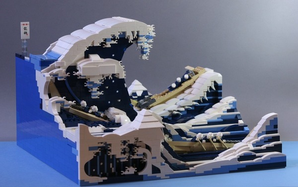 2D 變 3D！LEGO 砌出浮世繪名作神奈川沖浪裏