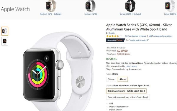 Apple Watch Series 3 42mm 低價再現！ HK＄1,800 有找入手！