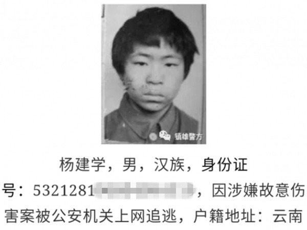 用童年照通緝 51 歲疑犯？雲南警方辯稱「五官不會變」