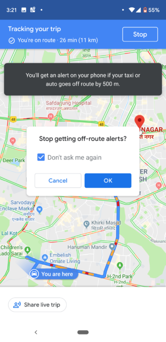 Google Maps 推「偏離路線警示」新功能！外遊可防司機兜路詐騙？