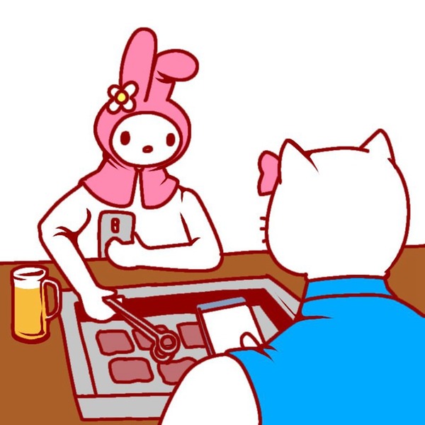 熱傳 Hello Kitty 食燒肉  貓頭手機套拍出效果