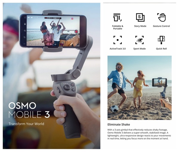 DJI 推出 Osmo Mobile 3 可折疊雲台 體積小容易收納攜帶