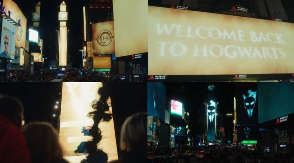 霍格華茲開學慶典！包起紐約時代廣場落《哈利波特》廣告