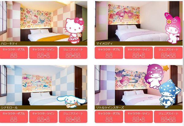 沖繩 Sanrio 卡通主題酒店  萌爆卡通房間加入沖繩特色