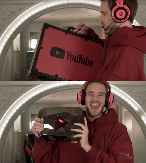 YouTube 頻道粉絲過億有獎品？全球最紅 YouTuber PewDiePie 拍「破億獎牌」開箱片（睇片）