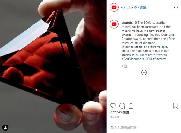 YouTube 頻道粉絲過億有獎品？全球最紅 YouTuber PewDiePie 拍「破億獎牌」開箱片（睇片）