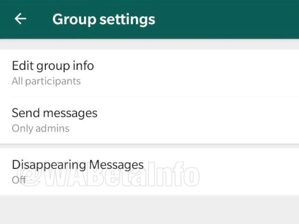 WhatsApp 測試自毁訊息功能  指定時間後即刪群組 Message