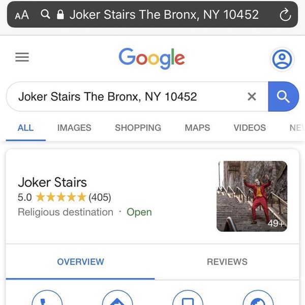 「小丑」紐約長樓梯變打卡熱點 Google Maps 定名 Joker Stairs