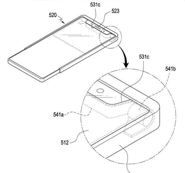 Samsung 手機設計新專利！劉海屏幕捲出捲入