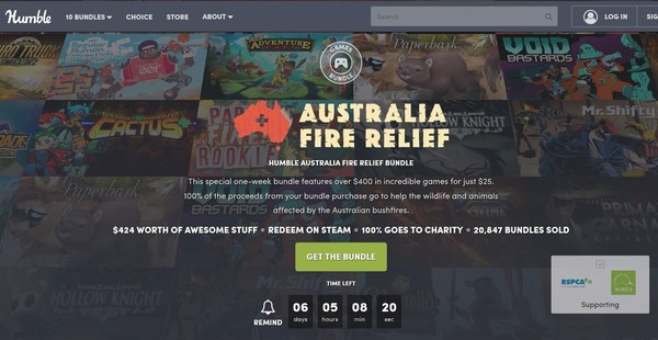 遊戲界支援澳洲山火 周邊產品‧課金‧直播籌款