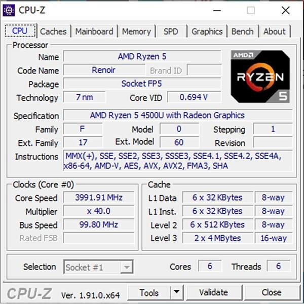 AMD Ryzen 5 4500U APU 只需 15W   效能追平 i5 9600K？！