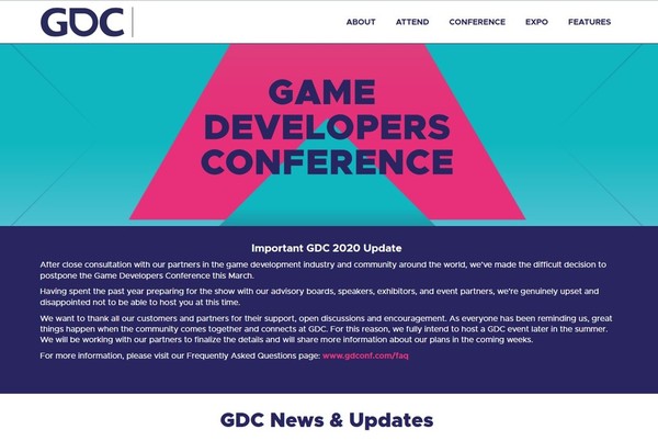 新冠肺炎疫情未退 GDC遊戲開發者會議延期