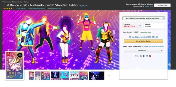 美國Amazon Switch特價遊戲直送香港