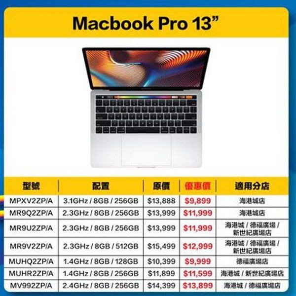 MacBook Air‧Pro 齊劈價！減幅高達 ＄4000！