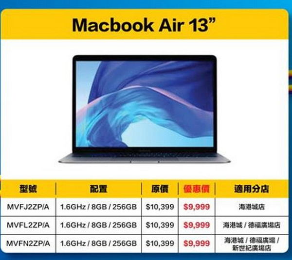 MacBook Air‧Pro 齊劈價！減幅高達 ＄4000！