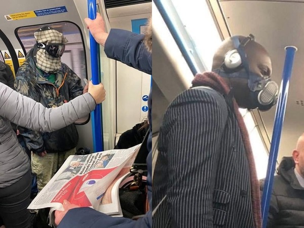 【新冠肺炎】倫敦地鐵下市民防疫實況  膠盒罩頭保平安？