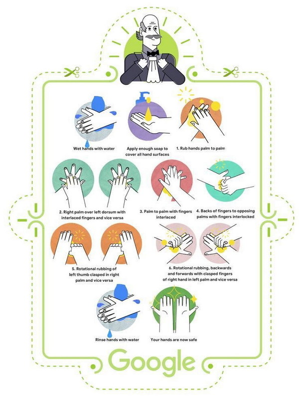 【防疫措施】Google Doodle 向提倡洗手的匈牙利醫生致敬！