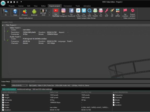 直出 Facebook、Instagram 格式     VSDC Video Editor 既專業又免費！