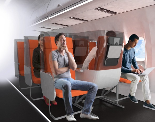 【新冠肺炎】疫症後飛機座位設計或有大改變  透明隔板成必需品？