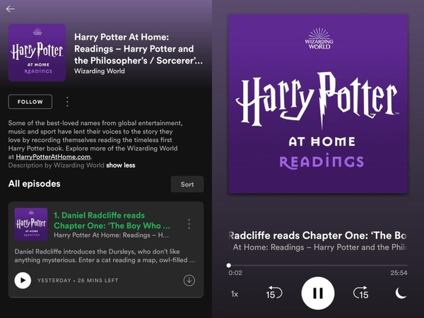 《哈利波特─神秘的魔法石》有聲書 Spotify 上架 「哈利仔」丹尼爾烈格夫親讀首章