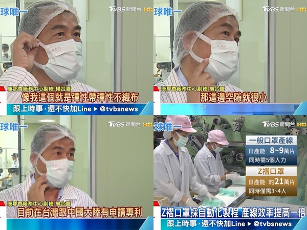 【絕非次貨】「無線口罩」台灣獨家專利出品  Z 褶口罩日產約 20 萬個