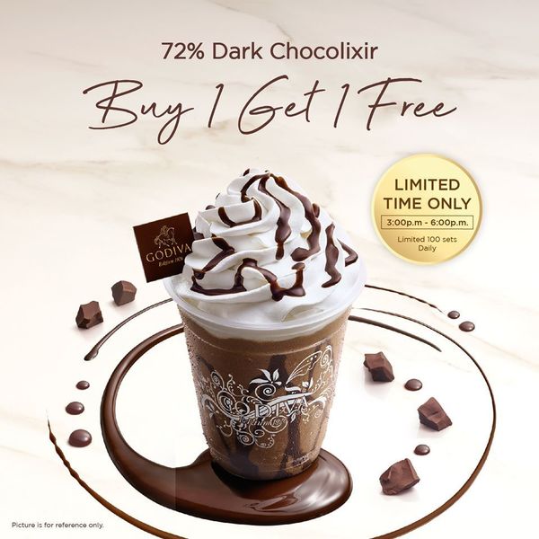 【限定優惠】Godiva 推 72％ 黑巧克力凍飲買 1 送 1 