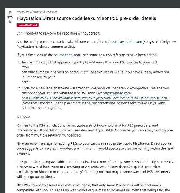 PS5需求遠超預期 官網訂機或限購一台