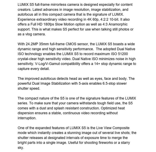 Panasonic LUMIX S5 發表日確定！功能規格售價流出