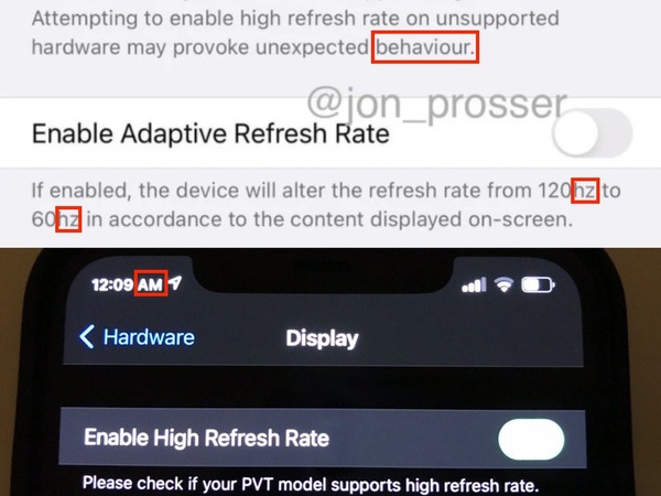 iPhone 12 Pro Max 配備兩大新元素？截圖證備 120Hz 屏幕及 LiDAR 感測器