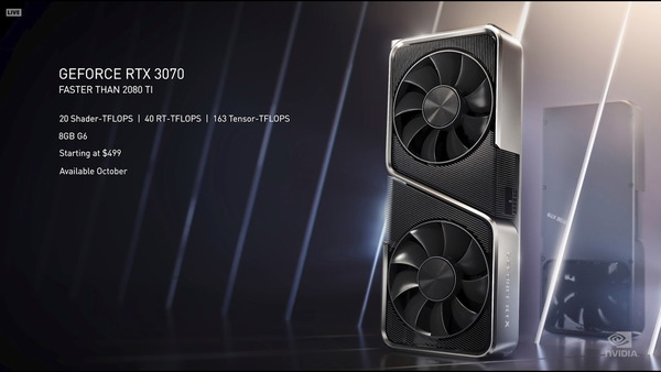 GeForce RTX 3090、3080、3070 登場！ Ampere 架構‧效能提升 100％！
