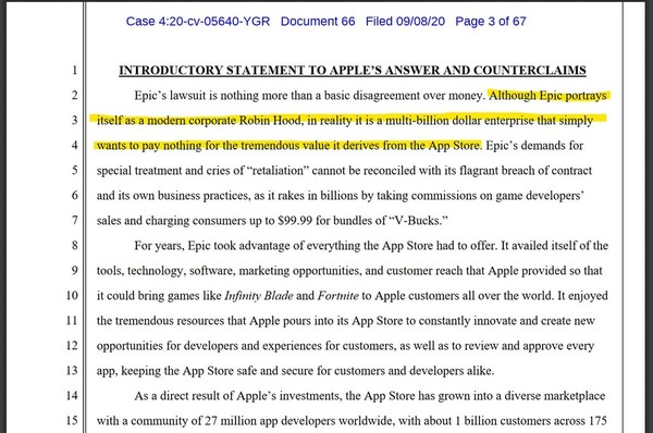 Apple反稱Epic違約 自曰羅賓漢實情不欲付出