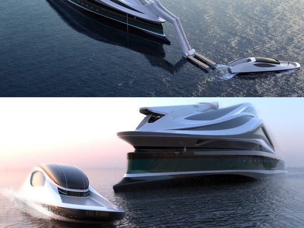 Avanguardia 天鵝造型概念遊艇盛惠 5 億美元  設計靈感源自動畫《電光再造人》