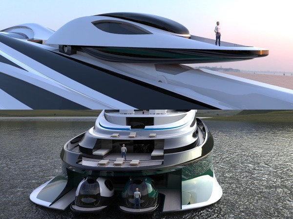 Avanguardia 天鵝造型概念遊艇盛惠 5 億美元  設計靈感源自動畫《電光再造人》