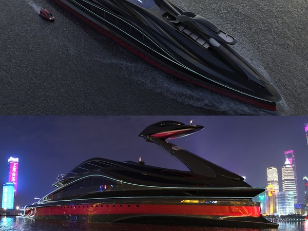 Avanguardia 天鵝造型概念遊艇盛惠 5 億美元  設計靈感源自動畫《電光再造人》