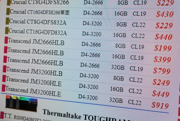 32GB DDR4 跌破＄800！豪砌 128GB 不是夢！