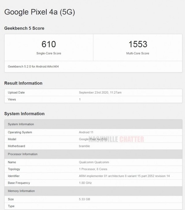 Google Pixel 5 完整規格及售價流出