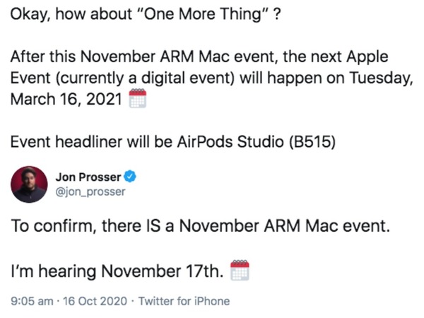下兩場 Apple Event 內容「被預告」 明年 3 月或推 AirPods Studio