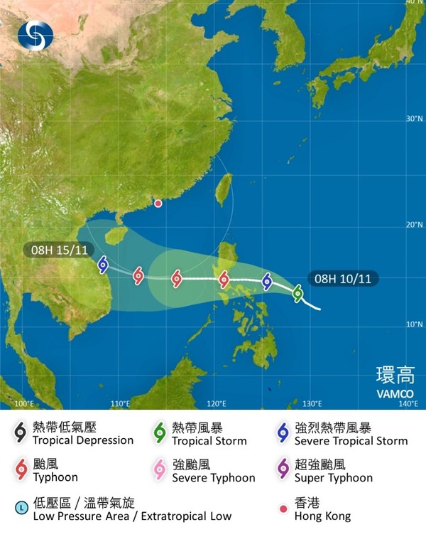 天文台料熱帶風暴「環高」 本周五接近香港 800km 範圍