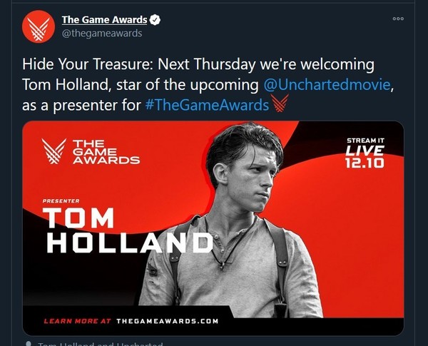 The Game Awards 2020 湯賀蘭將現身大會頒獎禮