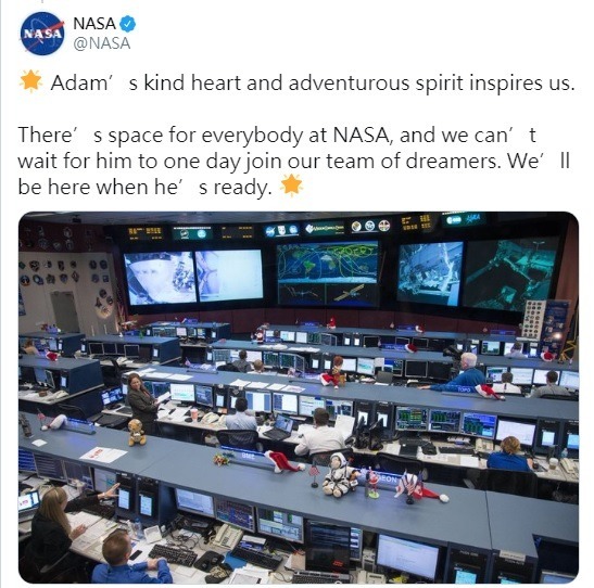 「玻璃骨」男童夢想成爲 NASA 指揮官  NASA 暖心鼓勵：期待你加入 