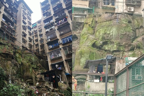 重慶民居建於 13 米無頭大佛上！或是南宋時期遺跡？