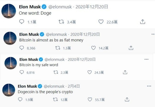【e＋車路事】Elon Musk 撐 Bitcoin  Tesla 未來或收比特幣付款？