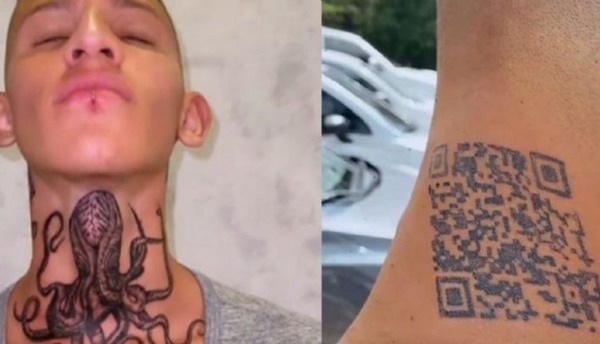 網紅後頸紋 QR Code 連接 IG  一個月後疑因褪色失效