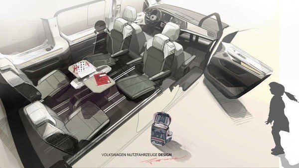 【e＋車路事】VW T7 內部設計曝光 座位隨時轉向開餐桌