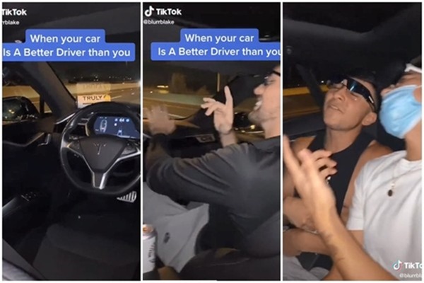 拍 TikTok 片炫耀 Tesla 自動駕駛 故意不坐司機位車內喝酒跳舞